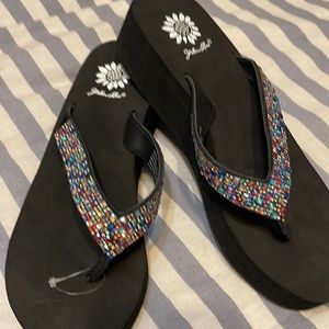 Yellow box brand, size 8, jeweled, leather upper, brand new, never worn